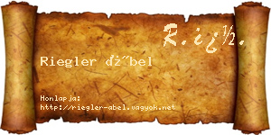Riegler Ábel névjegykártya
