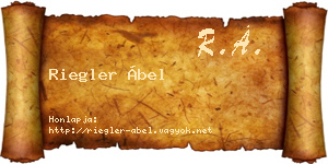 Riegler Ábel névjegykártya